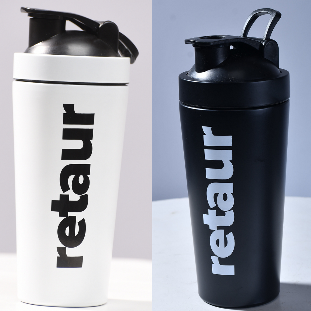 Retaur 700ml Metal Stainless Steel Water Bottle and Protein Shaker