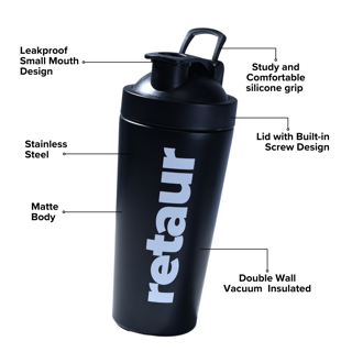 Retaur Whey Protein and Stainless Shaker