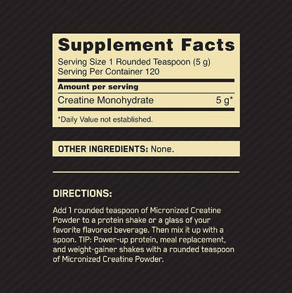 Optimum Nutrition Micronized Creatine Monohydrate Powder