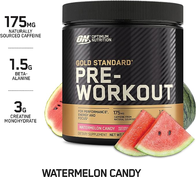 Optimum Nutrition Gold Standard Pre-Workout, Vitamin D for Immune Support, with Creatine, Beta-Alanine, and Caffeine for Energy